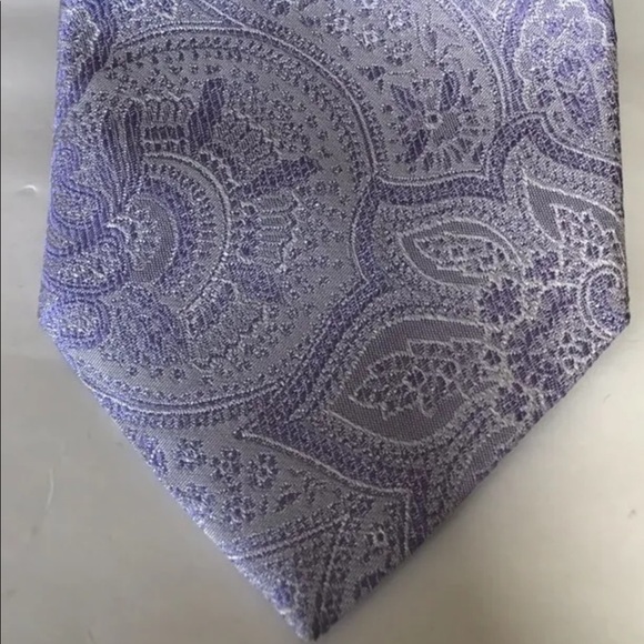New Sand Men Neck Tie Purple Pure Silk Made In Italy Paisley - Picture 1 of 6